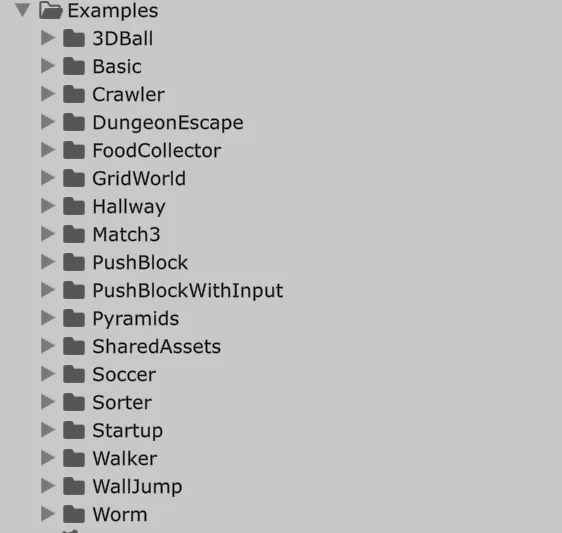 Navigating to the 3DBall scene in the Project window